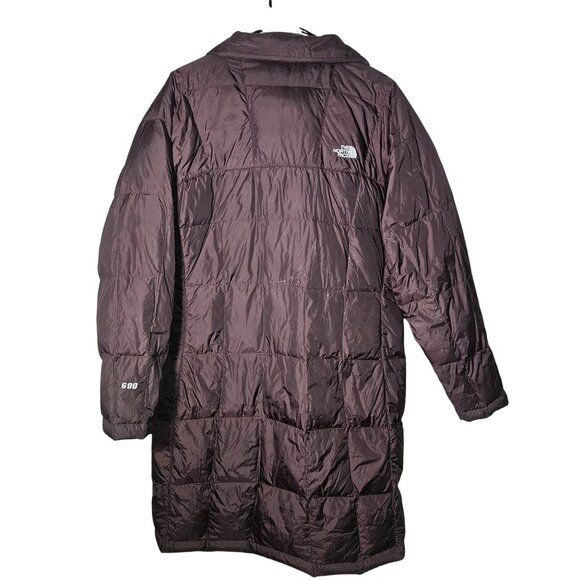 VTG The North Face Womens Long Puffer Coat L/G Brown Nylon Down Winter Jacket - Picture 2 of 16